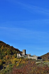 Burgruine Hinterhaus in der Wachau, vertikal