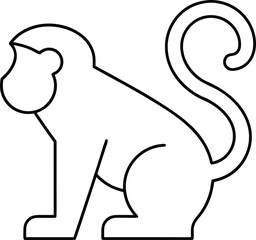 monkey icon outline vector illustration on transparent background