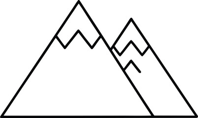 mountain icon outline vector illustration on transparent background
