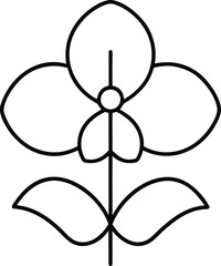 orchid icon outline vector illustration on transparent background