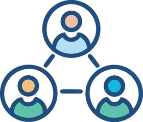 Teamwork and Collaboration Concept with Three Connected People Icons