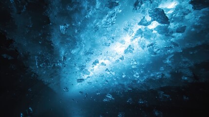 Obraz premium Floating ice shards illuminate the New Year tunnel