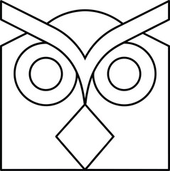 owl icon outline vector illustration on transparent background