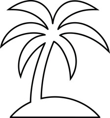 palm tree icon outline vector illustration on transparent background