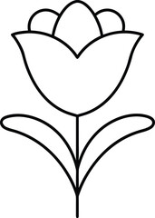 poppy icon outline vector illustration on transparent background