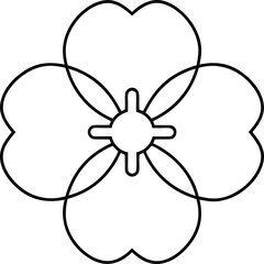 poppy icon outline vector illustration on transparent background