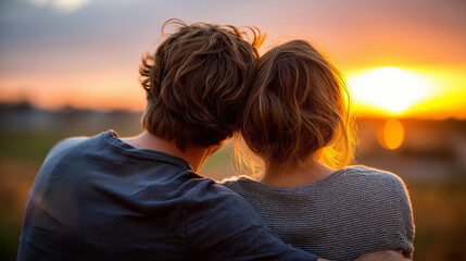 Beauty of quiet stable love, faceless couple in peaceful moment, calm romance appreciation, understated affection, consistent partnership without drama representation,, with copy s