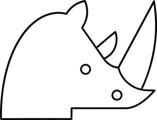 rhino icon outline vector illustration on transparent background