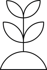 seedling icon outline vector illustration on transparent background