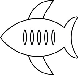 shark icon outline vector illustration on transparent background