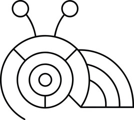 snail icon outline vector illustration on transparent background