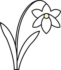 snowdrop icon outline vector illustration on transparent background
