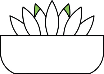 succulent icon outline vector illustration on transparent background