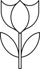 tulip icon outline vector illustration on transparent background