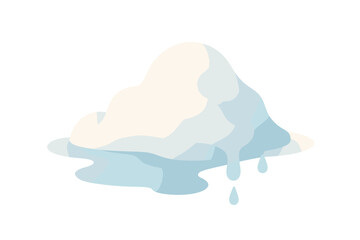 Melting ice design with minimal pastel colors and smooth shapes