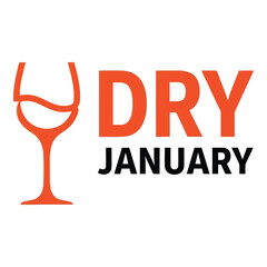 Dry january campaign with wine glass