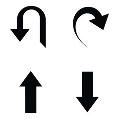 Four different direction arrows on white background