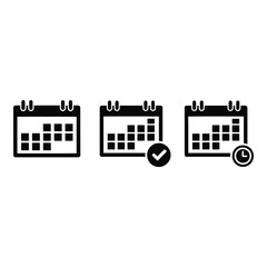 Calendar icons representing scheduling and time management