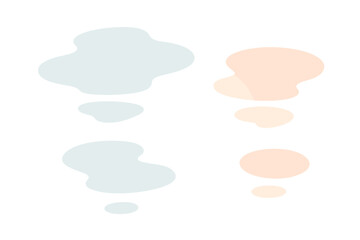 Abstract pastel shapes on white background