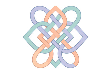 Intricate celtic knot design in pastel colors
