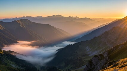 Obraz premium sunrise over the mountains