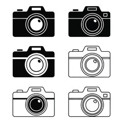 Collection of camera icons in different styles