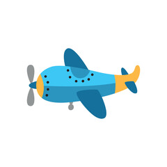 Colorful toy plane. Vector children toy. Airplane.