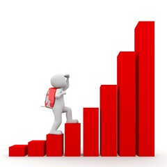 The image shows an icon of going up stairs