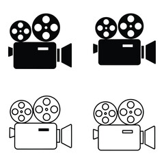 Different styles of camera icons for film making