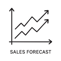 Obraz premium A simple line graph illustration depicting upward trends and sales forecast with visible axes and labels