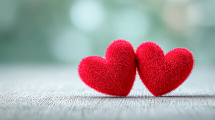 Background with red hearts, greeting card for Valentine's Day.