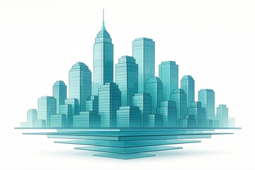 Futuristic Cityscape on Layered Platforms