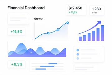 Financial Dashboard Overview with Growth Charts