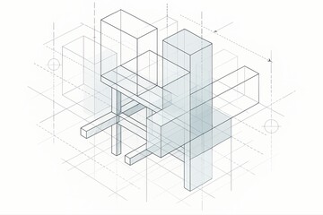 Isometric Architectural Structure Diagram