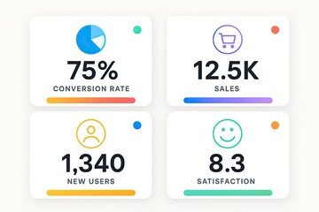 Modern Business Data Statistics Cards