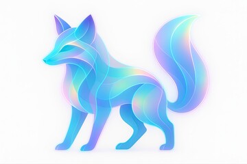 Iridescent Geometric Fox