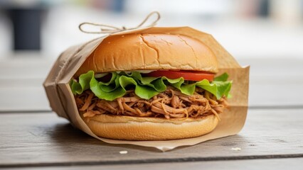 Delicious pulled pork sandwich