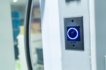 Naklejka premium Modern Exit Button with Illuminated Indicator