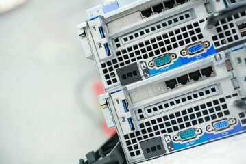 Detailed View of Computer Server Connections