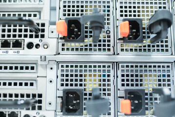 Rack Mounted Servers with Power Connections