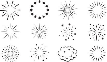 set of vector floral elements