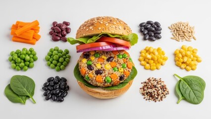 Veggie burger with fresh ingredients