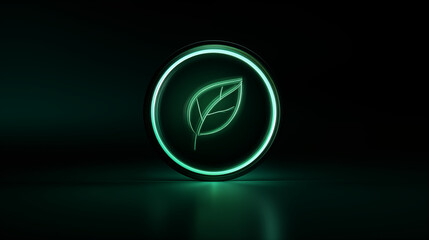 Eco-friendly IT and technology solutions symbolized by a glowing leaf icon, representing sustainability and green initiatives in the digital realm