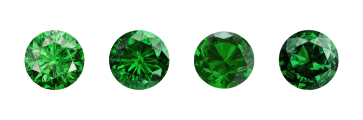Emerald Green Gemstones Set. Luxury And Elegance In Jewelry Design Collection Isolated On Transparent Background