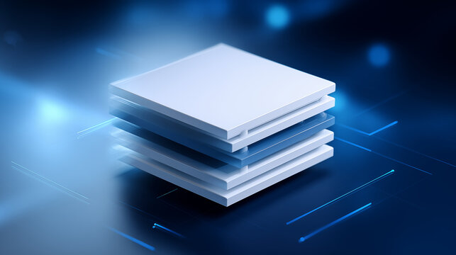 IT and technology abstract background futuristic layered squares symbolizing data processing and digital innovation - Powered by Adobe