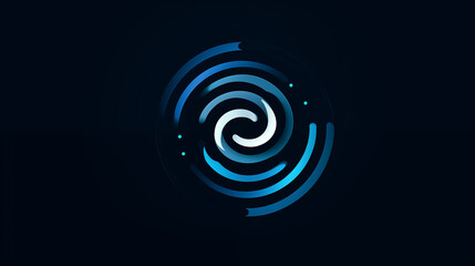 Abstract blue glowing concentric circles representing futuristic IT and technology concepts