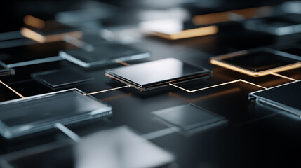 Abstract depiction of interconnected digital circuits and data flow, symbolizing IT and technology infrastructure and advancement