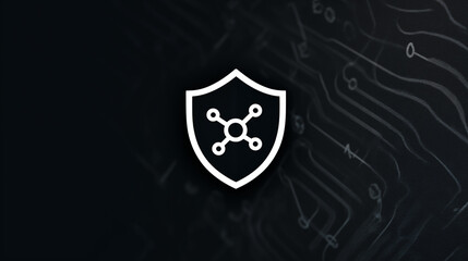 IT and technology security concept with shield and digital elements