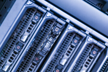 Network server components in data center rack