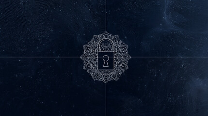 Secure digital data and privacy protection in IT and technology with a lock icon